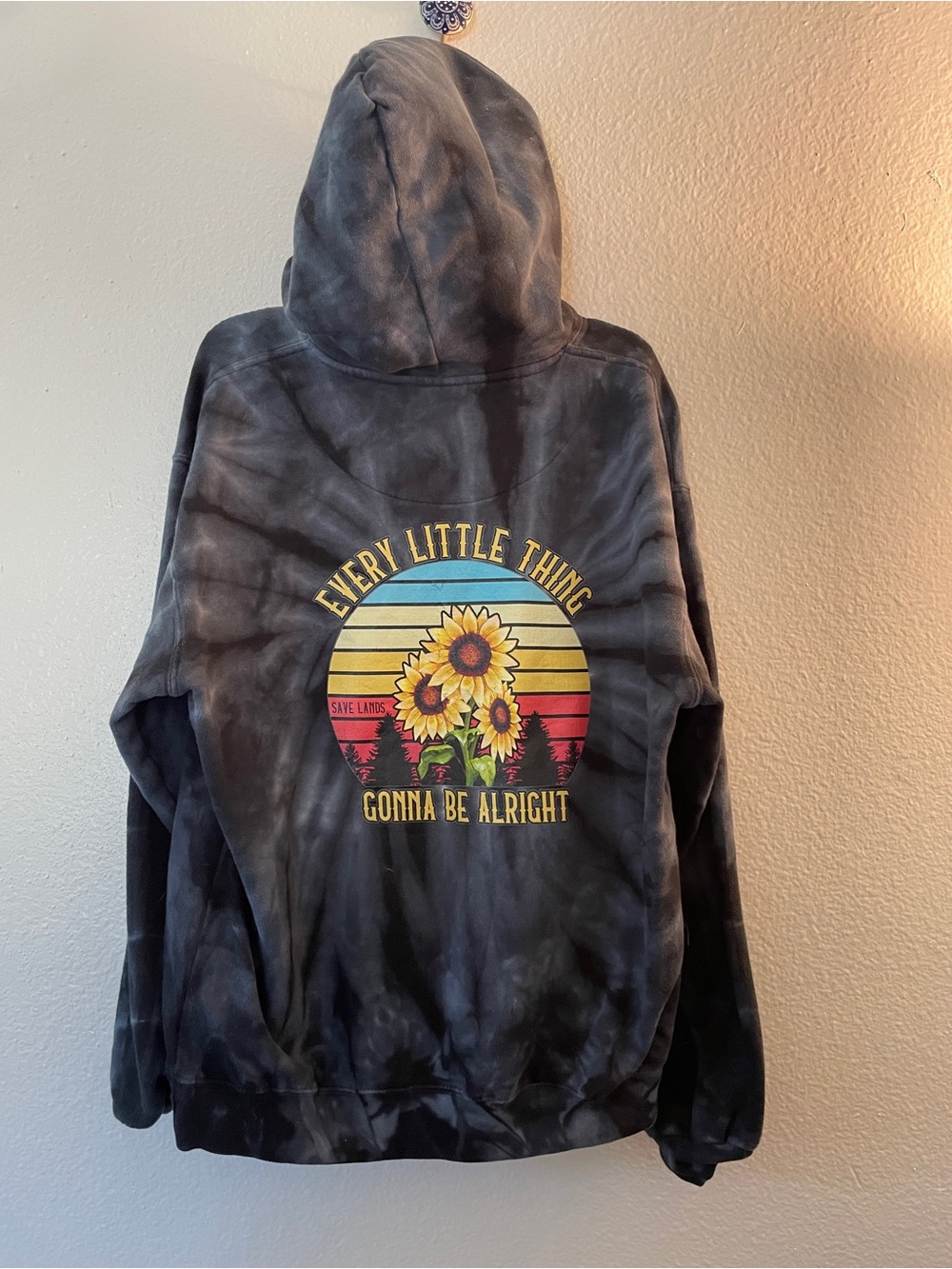 Tie-Dye Black Sunflower Graphic Hoodie - Every Little Thing